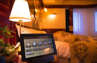 Use the electric tablet for information about the rooms